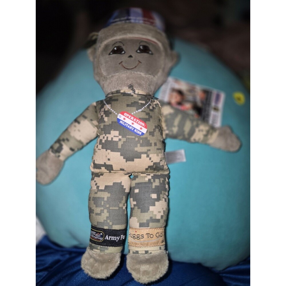 Huggs to Go Operation Military Kids Family Soft Plush Doll Photo Holder 12" Tall